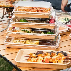 50 Pack Disposable Sandwich Boxes with Transparent Swiss Roll Cake Containers, Paper Deli Food Boxes for Sushi, Muffins, Waffles, Cookies