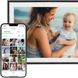 Skylight Digital Picture Frame - WiFi Enabled with Load from Phone Capability, Touch Screen Digital Photo Frame Display - Customizable Gift for Friends and Family - 15 Inch Black