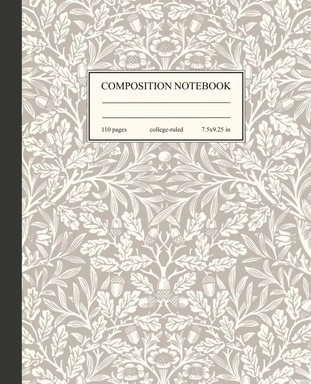 Composition Notebook College Ruled: Beautiful Vintage Beige Cream Floral Pattern | Botanical Aesthetic Journal for School, College & Work