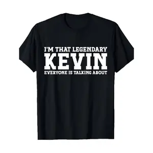 Funny 'Kevin' Graphic Tee for Men- 100% Cotton, Short Sleeve, Crew Neck T-Shirt with Geometric Design- Perfect for Casual Wearhot-Selling Styles, Gifts, Trendy And Fashionable, Universal for Men And Women, Retro, Soft, Breathable, Casual- Round Neck, Regu