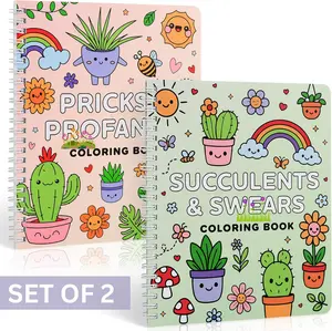 Adult Coloring Book Set of 2 for Stress Relief – Summer Stress Relief Coloring Book for Women – Funny & Relaxing Floral Designs for Anxiety Relief, Mindfulness & Creative Gift Idea