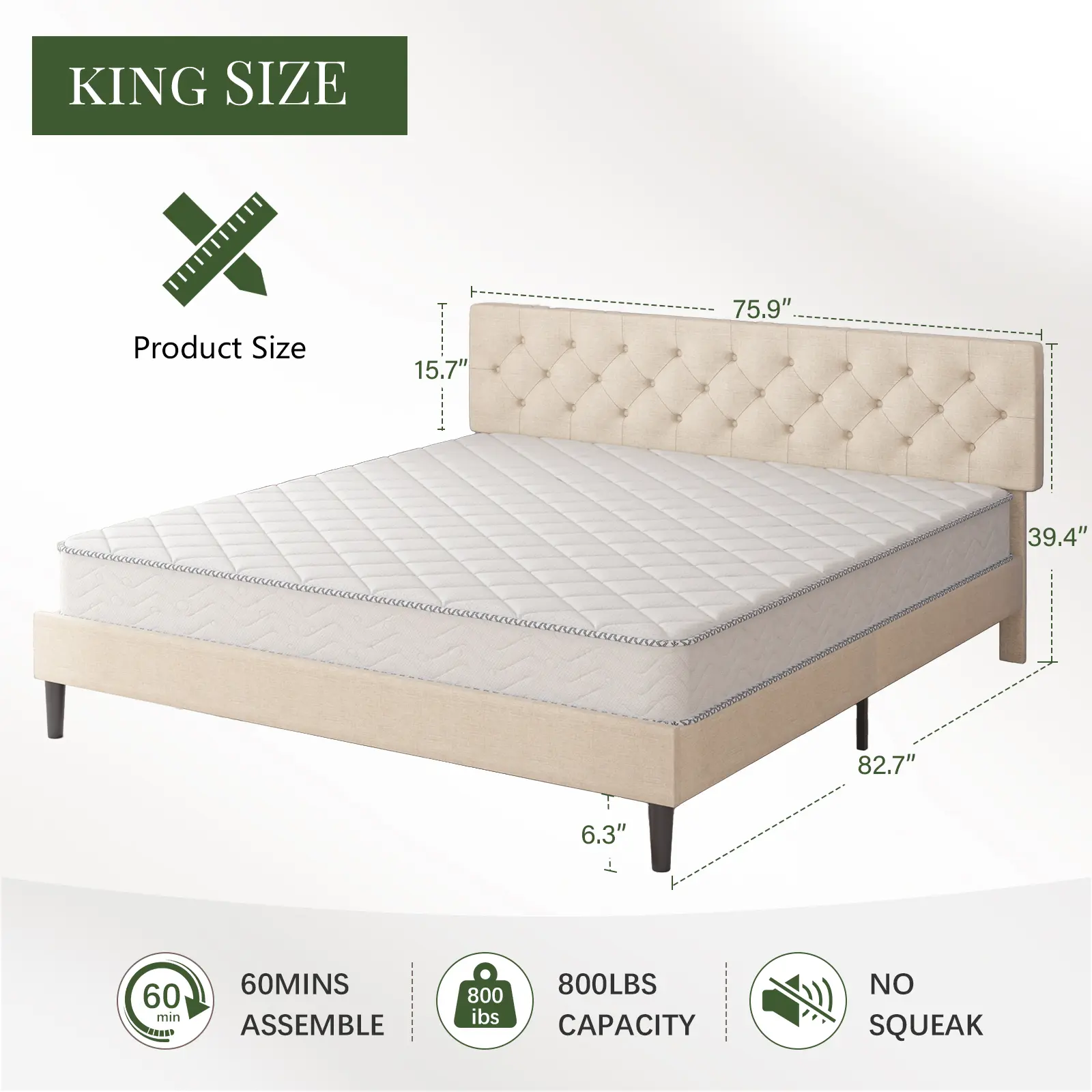 King Size  Beige