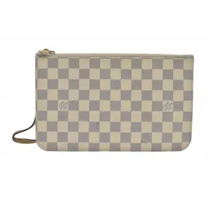 Pre-owned Louis Vuitton canvas Small Leather Goods Damier Azur Braided Neverfull MM Tote Pochette