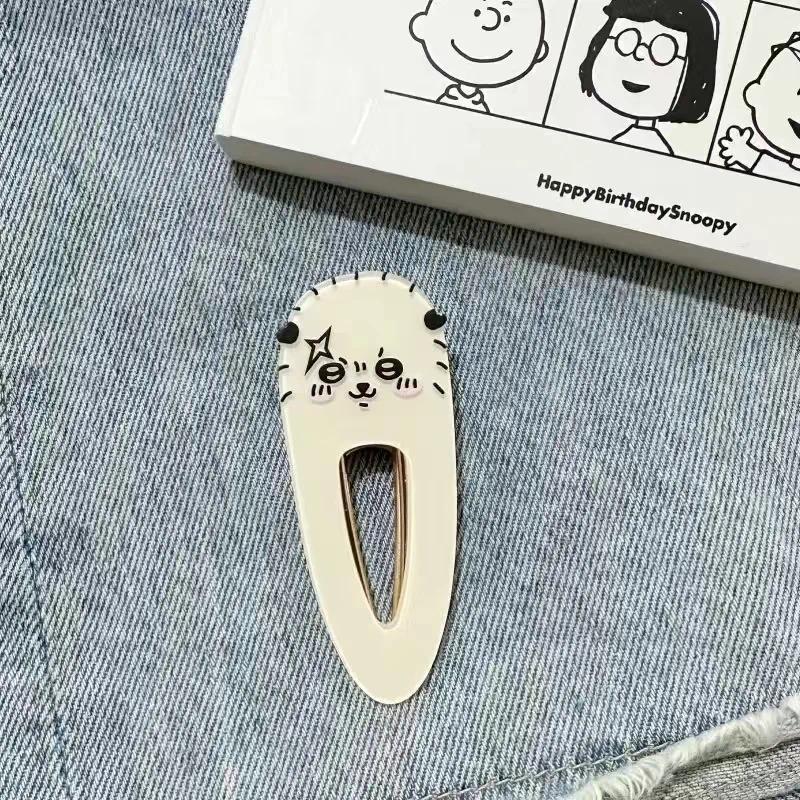 New Chiikawa Jiikawa Acrylic Hairpin Xiaoba Usachijiyi Flying Squirrel Chestnut Head Cute Cartoon Duckbill Clip Student Girl