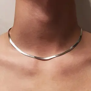 1pc Men's Fashion Stainless Steel Necklace, Soft Snake Chain, Non-Fading Wearable, High-Quality Hip Hop Party Vacation Gift Jewelry, Versatile Accessories