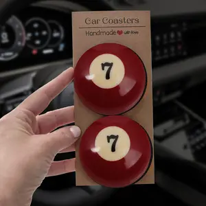 Billiards Pattern Cup Coasters, 2/4 pcs Non-slip Heat Resistant Cup Mat, Kitchen Protective Accessories, Room and Outdoor Decor Gifts
