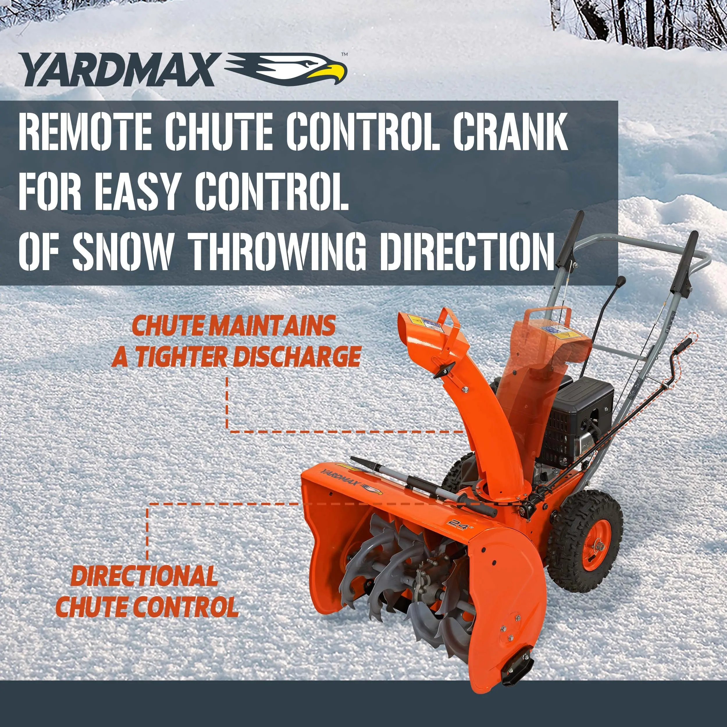 YARDMAX YB6270 24 in. 212cc Two-Stage Self-propelled Gas Snow Blower