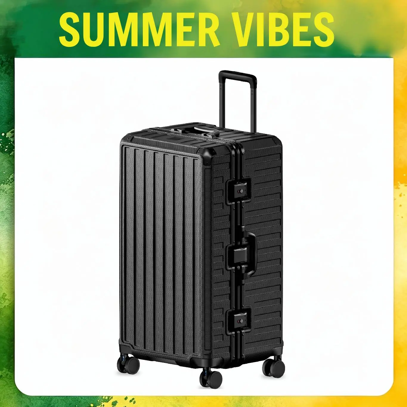 LUGGEX ZX-Core 30" Aluminum Frame Zipperless Hard Shell Ultra-Light Impact-Resistant 360° Silent Spinner Wheels Black summervibes ZX-Core tiktokshopbacktoschool