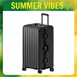 LUGGEX ZX-Core 30" Aluminum Frame Zipperless Hard Shell Ultra-Light Impact-Resistant 360° Silent Spinner Wheels Black summervibes ZX-Core