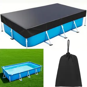 177in x 87in Rectangle Pool Cover for Above Ground Pool, Heavy-Duty   Solar Cover, Made of 210D Heavy-Duty  Oxford Fabric, with   Resistant and Fade Resistant