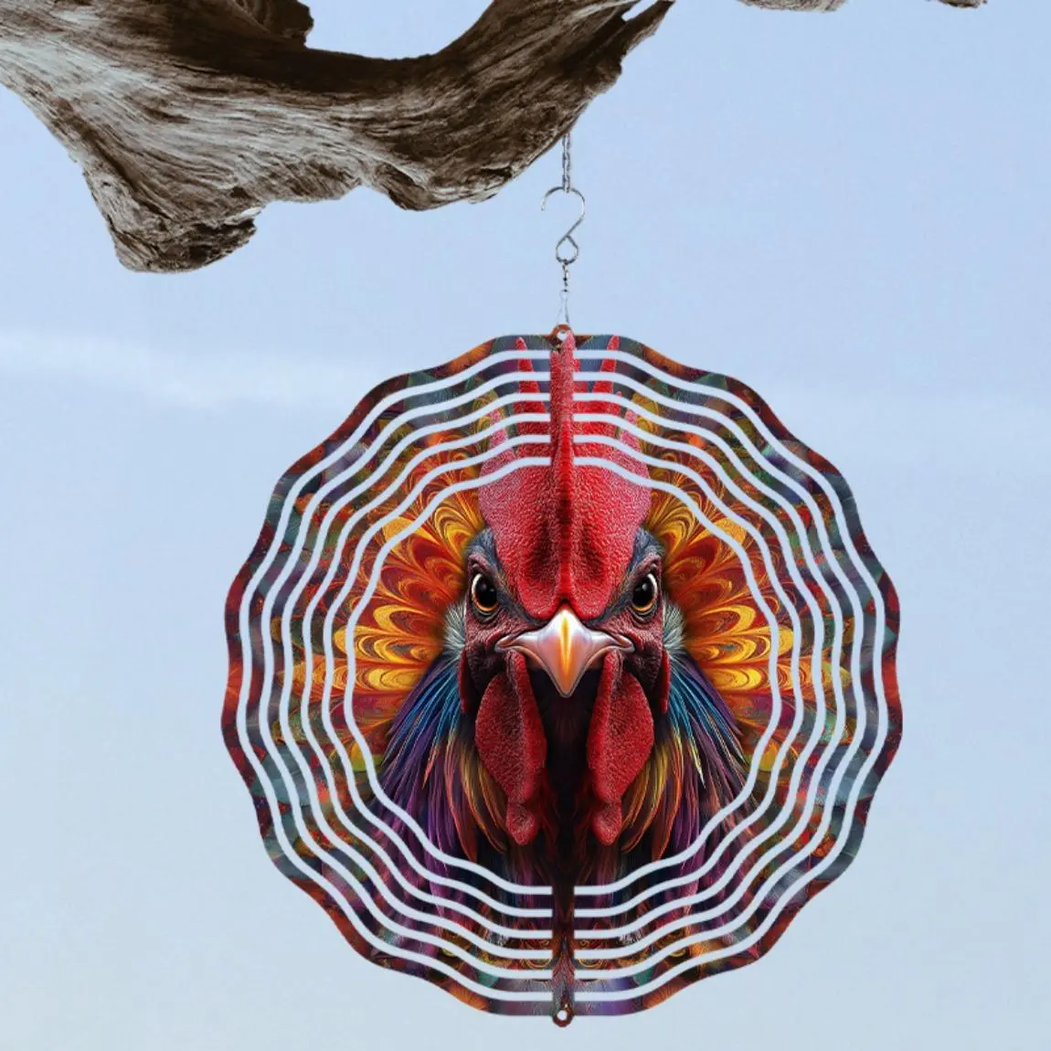 Creative Rooster Design Wind Spinner, Colorful Spinning Windmill, Hanging Decor for Garden, Patio & Yard, Perfect Holiday Gift for Family & Friends