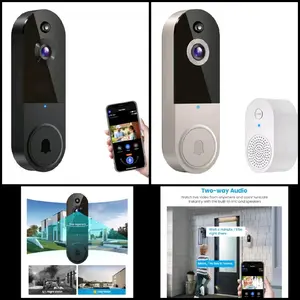 Wireless Video Doorbell Camera, 180° Head-to-Toe Video, Live View with Two-Way Talk, 2.4G Wi-Fi Doorbell Camera with Chime, Local/Cloud Storage, Human Detection, Works with Alexa & Google Home