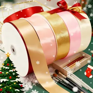 Christmas Fun Holiday Gift Set Room Decor Easter Graduation Outdoor Solid Color Ribbon Rolls DIY Summer Craft Wedding Party Cake Boyfriend Gift Packaging Anniversary Party Gift