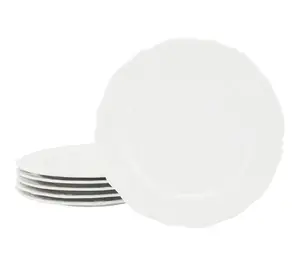 Elama Henryi 6 Piece 8.75 In Porcelain Salad Plate Set White