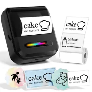 Portable Thermal Label Printer, Wireless Mini Label Printer, Thermal Label Maker, Includes 1 Roll 40x20mm Label Paper, Compatible with Android and iOS