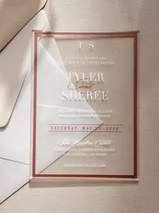 Frame'd Collection | Acrylic Wedding Invitations • Rose Gold & White