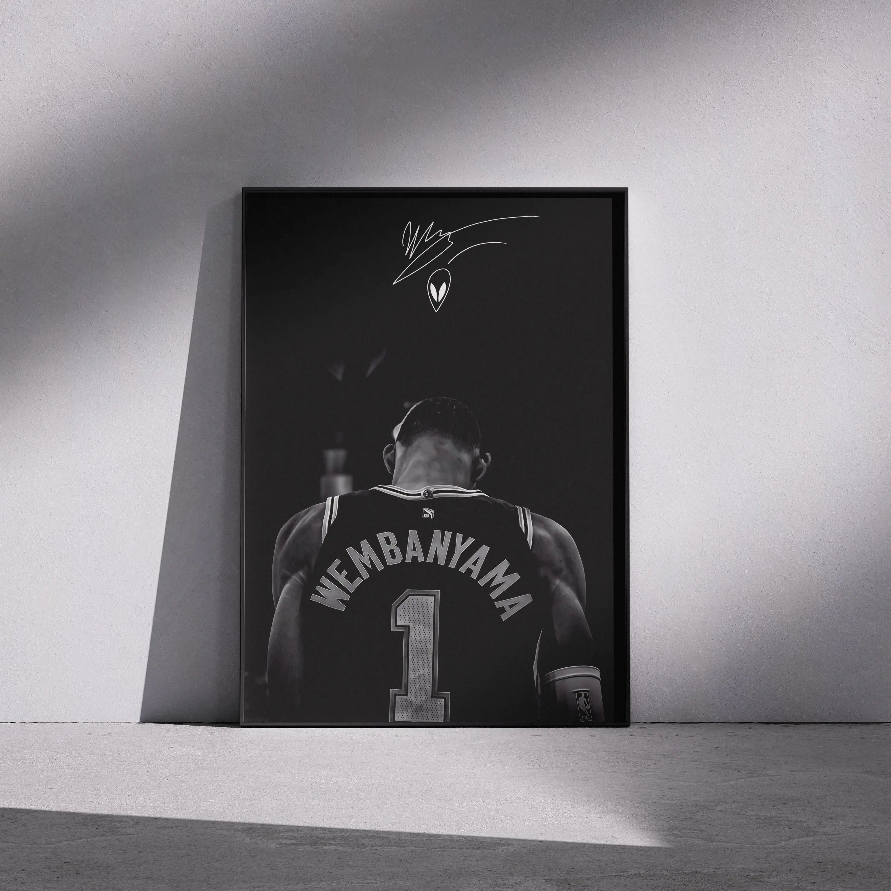 Wemby Fan Poster, Minimal Basketball Wall Art, Alien Inspired Sports Decor, Black Aesthetic Bedroom Poster, Gift for Real Fans