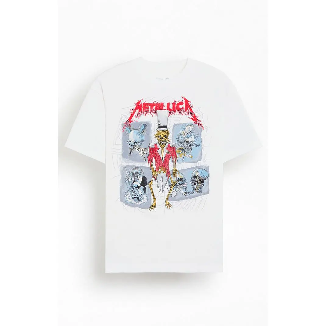 PacSun Men's Metallica Skeleton Head T-Shirt - Multicolor