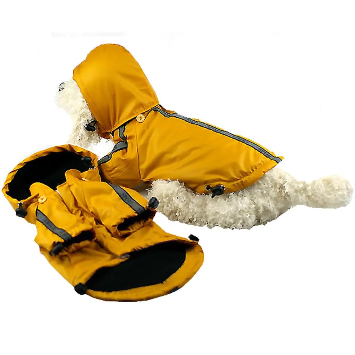 Pet Life Reflecta-Sport Fleece Rain Jacket for Dogs & Cats, Yellow, Sizes: XS, S, M, L