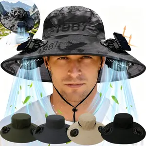 2026 New Solar Fan Sun Hat for Men & Women, UV Protection Wide Brim Fishing Hat with Triple/Dual Solar-Powered Fans, Breathable Outdoor Cap for Fishing, Camping, Hiking & Travel