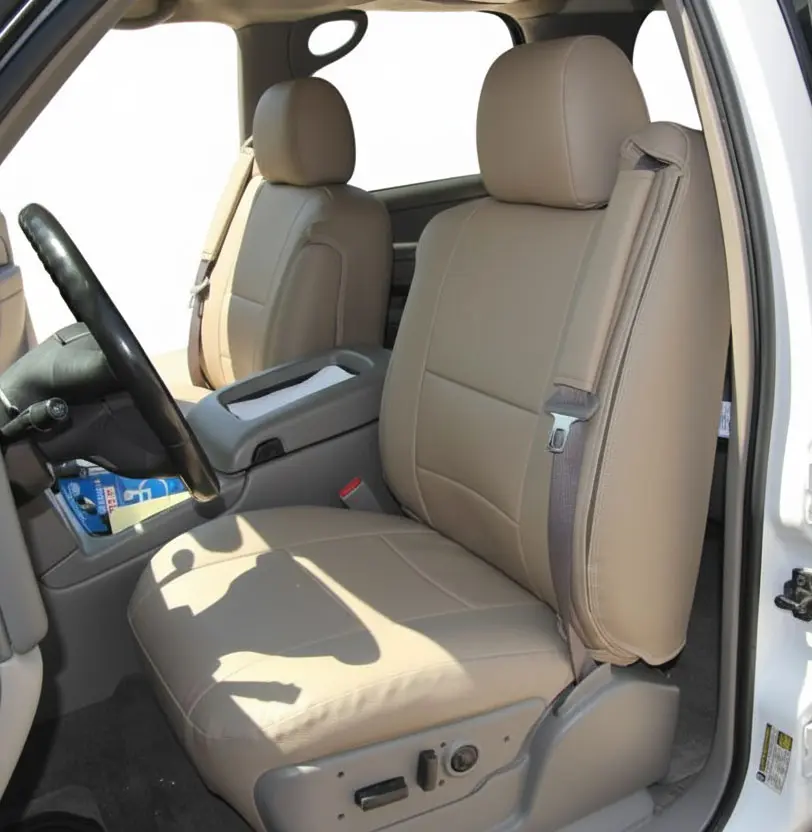 For Chevy Silverado seat covers - 2003~2006, IGGEE Premium Leatherette, 2 Front seats, 2 Armrest covers, Original fit