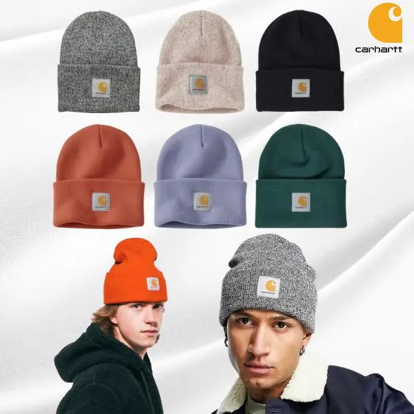 Carhartt Unisex Watch Beanie – Rib Knit Cuffed Winter Hat, Soft Acrylic Skull Cap with Signature Logo Patch, Warm Casual Outdoor Workwear & Streetwear Beanie, Assorted Colors