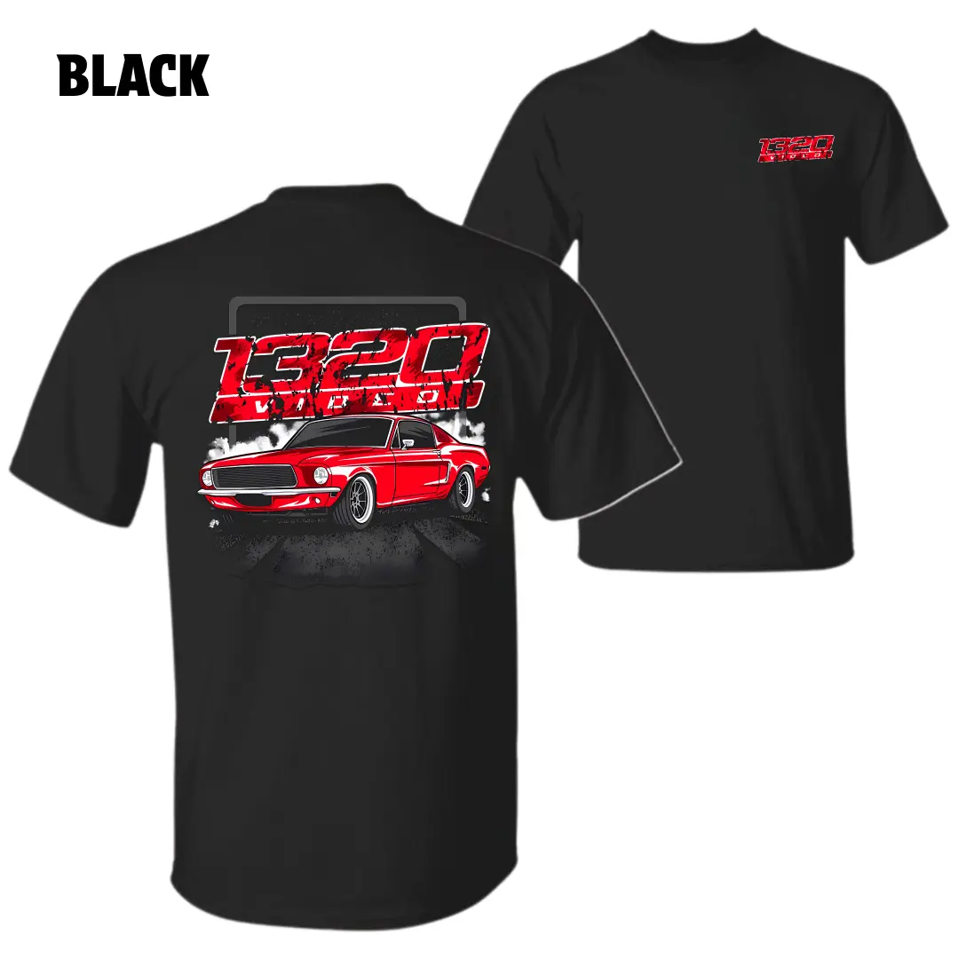 1320 Mustang Graphic T-Shirt for Car Enthusiasts, Unisex Casual Cotton Streetwear for Sports & Light Outdoor Activities, Hiking / Light Outdoor