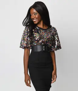 Rainbow Sequins Dancing Queen Top