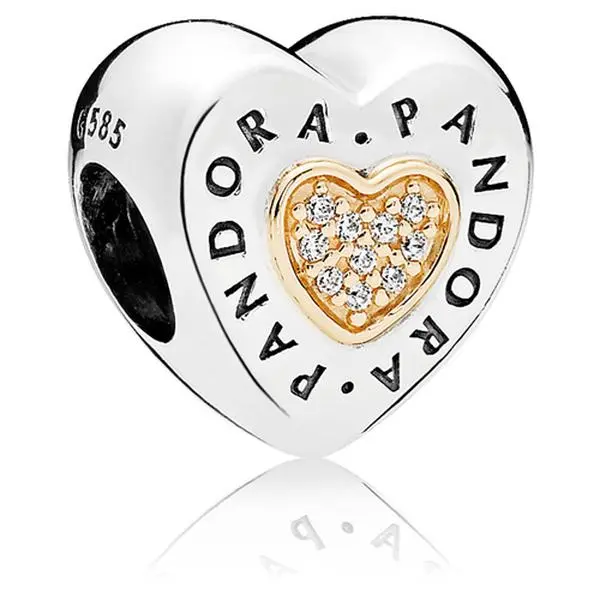 PANDORA Signature Heart Charm - 796233CZ