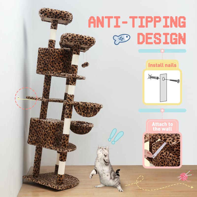 SHA CERLIN 73in Corner Cat Tree for Indoor Cats -Save Space with Multi-Level Perches, Condo, Sisal Scratching Posts#ChristmasGifts#TikTokShopBlackFriday