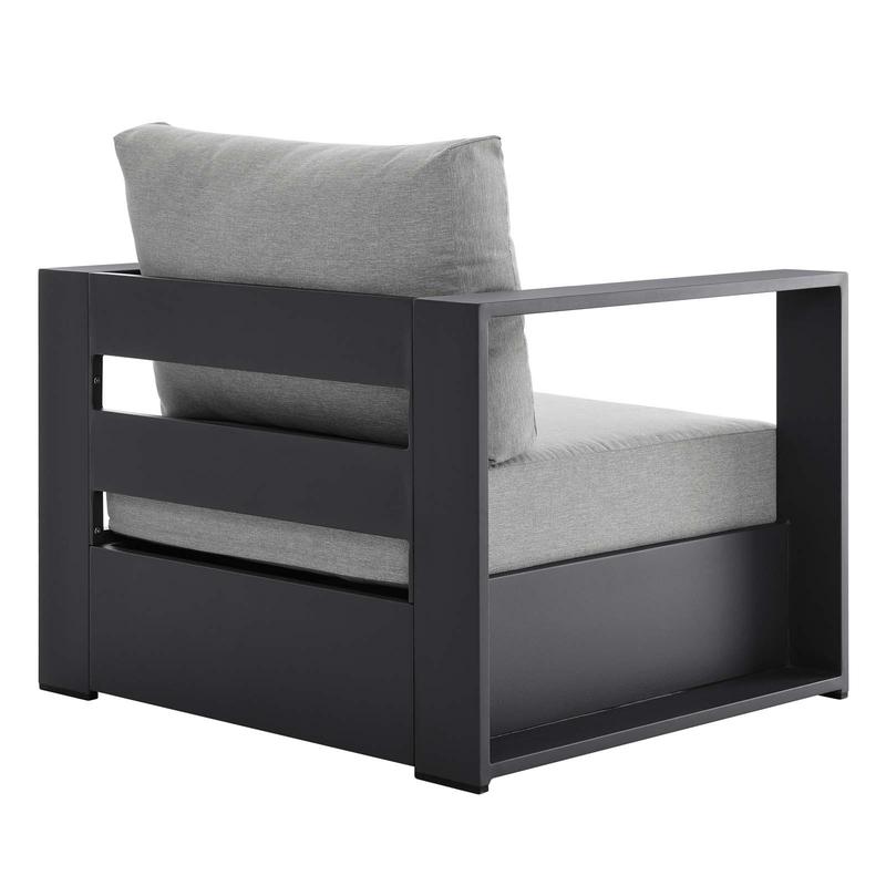 Modway Tahoe Outdoor Patio Powder-Coated Aluminum 4-Piece Set in Gray Gray