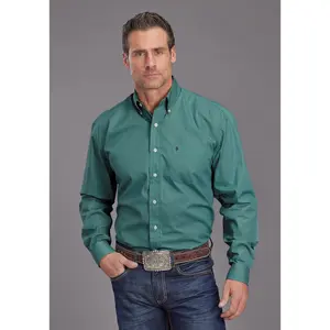 Men's Stetson Turquoise Long Sleeve Western Shirt