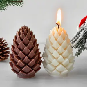 Homemade Pine Cone Shaped Scented Candle Silicone Mold DIY Handmade Soap Plaster Ornament Mold In Stock