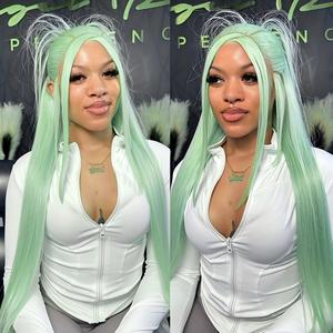 13x4 Lace Front Wig 26 Inch 180 Density (Green/Black/Blond/Wine Red Options), Heat Resistant Synthetic Fiber for Women – Light Daily Use & Perfect for Halloween, Christmas & Parties