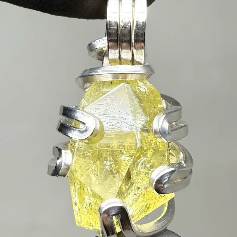 Superb Yellow Apatite Sterling Silver PENDANT Artisan Crafted Design