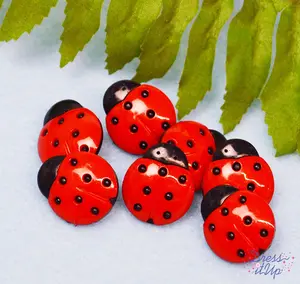 Ladybugs Bright Red Nature Insect Buttons