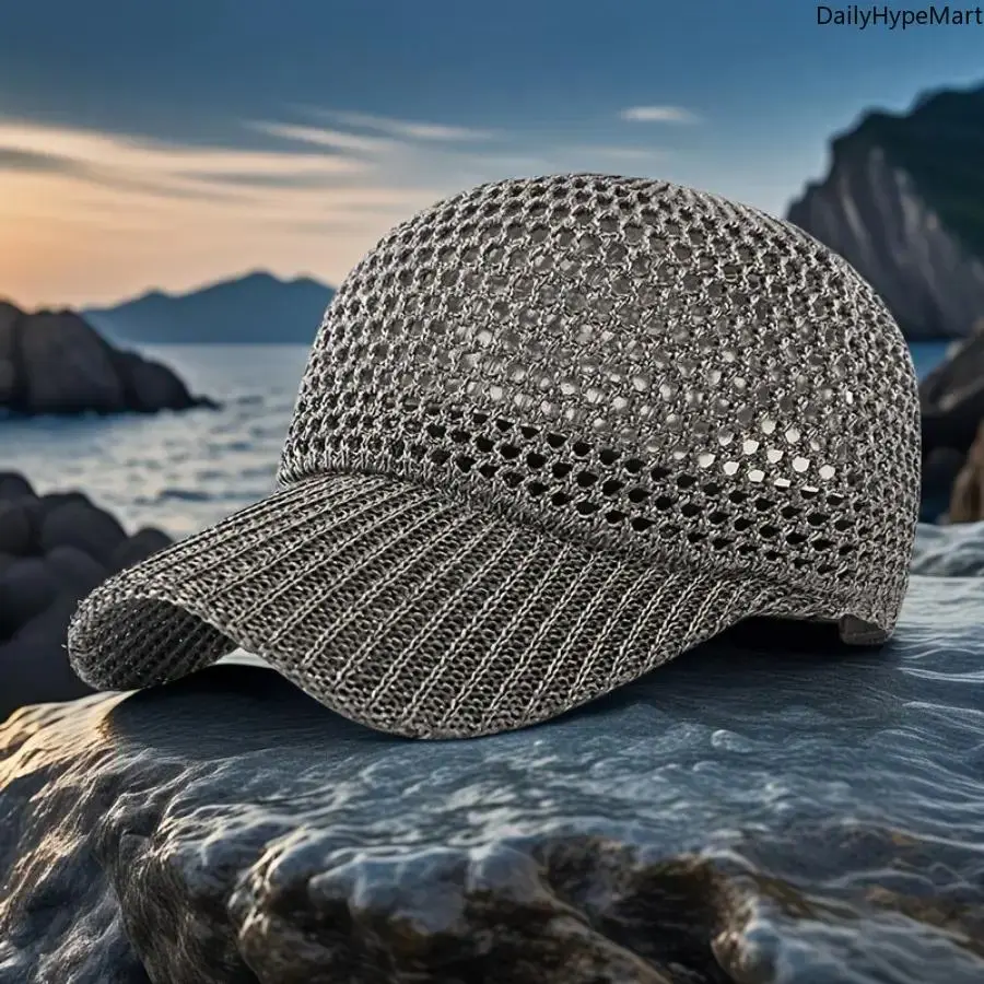 Men's Funky Baroque Glamorous Adjustable Cooling Mesh Summer Beach Sun Cap - Lightweight, Breathable, UV-Protective Headwear for Fishing, Hiking, Casual, Ceremony Use; Unisex Birthday, Business Accessory