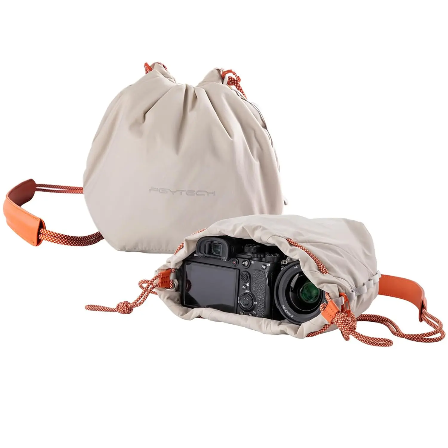 PGYTECH OneGo Drawstring Camera Bag - Soft Cute Pouch, Shoulder Bag for Mirrorless Cameras (Small to Medium-Sized), SLR Cameras & Lenses, 200d+18-55 Compatible, 285mm*220mm*31mm Storage Accessory for Fujifilm, Canon, Sony, Nikon, Accessories, Rp+Rf24-105