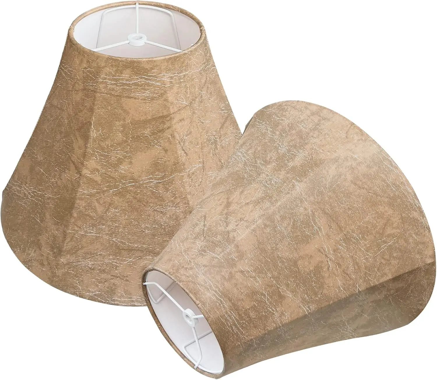 lamp shades for table lamps, 6" x 14" x 10" Set of 2 | Imitation Sheepskin Materials,Classic vintage style bell lamp shades, perfect for living rooms and bedrooms.