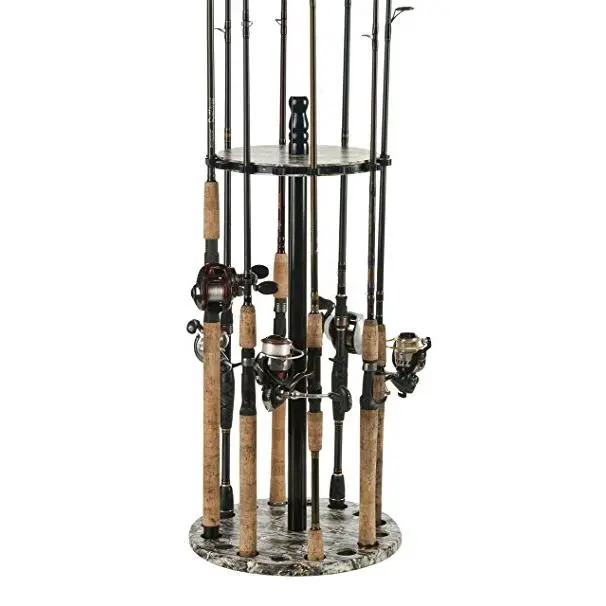 212 MAIN Camo Mini Typhoon Fishing Rod Rack (CMT-008 Model) - Adjustable Clips, Included Hardware for Fishing Equipment Storage