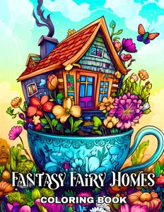 Fantasy Fairy Homes Coloring Book: 50 Magical Coloring Pages for Adults and Teens Featuring Enchanting Fairy Houses for Relaxation