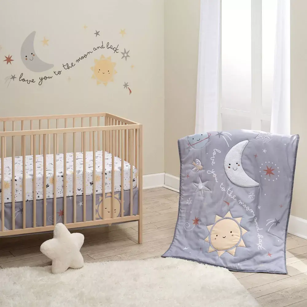 Bedtime Originals Little Star Crib Bedding Set by Lambs & Ivy - 3pc, Space, Tummy Time