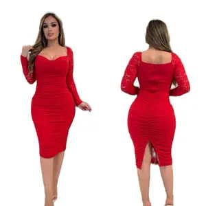 Berenice long sleeve mesh midi dress