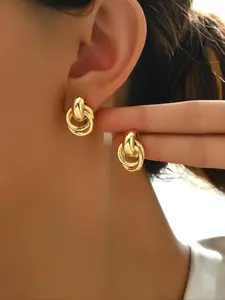 Women's Elegant Knot Design Stud Earrings, 1 Pair Trendy Retro Stud Earrings, Stylish Vintage Jewelry for Women & Girls for Daily & Party Decor, Fashionable Jewelry Accessories
