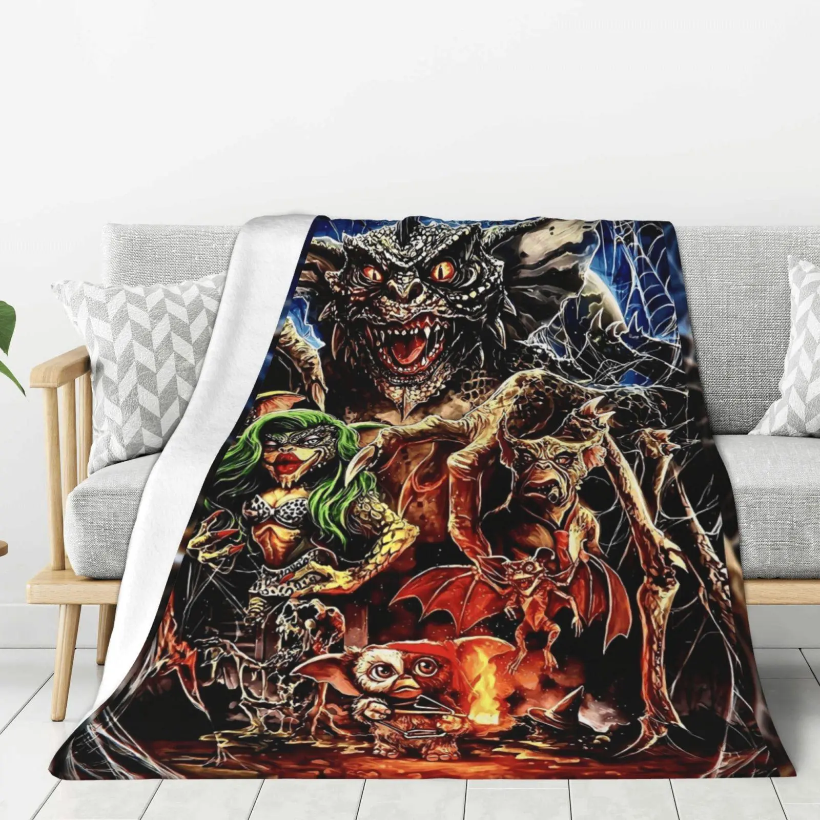 Anime Blanket Gremlins 2 The New Batch Monster Poster Ultra Soft Blanket Lightweight Warm For Couch Travel