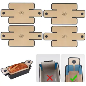 NiHome 4-Pack Silicone Bread Loaf Pan Liners, Reusable and Nonstick Silicone Bread Sling, Fit for 9x5, 9.5x5, and 10x5 Inch Loaf Pans, Dishwasher Safe, Easy to Clean