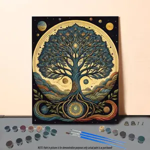 Tree Pattern DIY Painting By Numbers Kit Without Frame, 1 Set DIY Paint By Numbers Kit, Color By Number, Wall Art Decoration for Home Living Room Bedroom