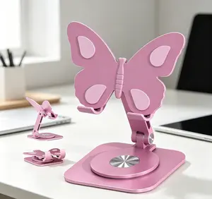 2026 Latest 360° Rotating Butterfly Tablet & PhoneMount，Durable Alloy Rotatable Desktop Mount, Portable Foldable Adjustable Support Stand, Multi Angle Stable Bracket For Daily Leisure And Office Working Use.graduation gift