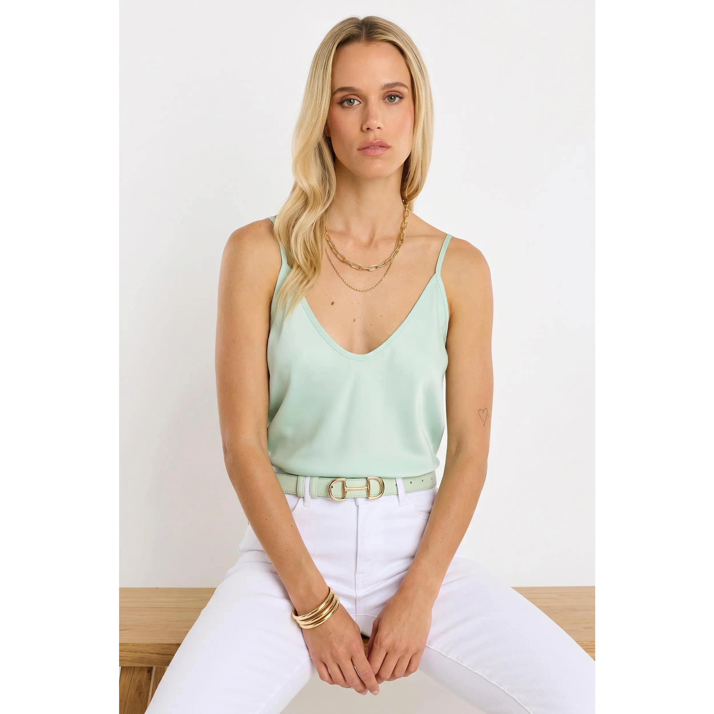 Yara Silk Camisole - Mint