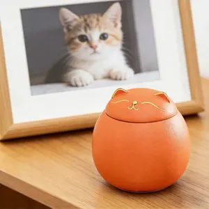 Ceramic Pet Urn for Dogs & Cats, Matte Finish Pet Cremation Ashes Jar, Airtight Sealed Moisture-Proof Memorial Pet Urn